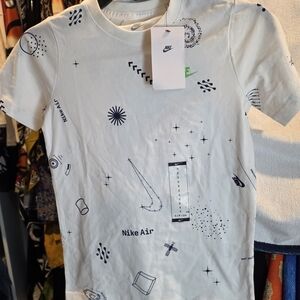 Nike Kids White Tee with Graphic Accents